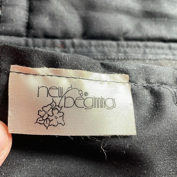 Cottagecore Quilted Floral Purse Black Velour Strap Soft Boho New Beginnings - Picture 8 of 12